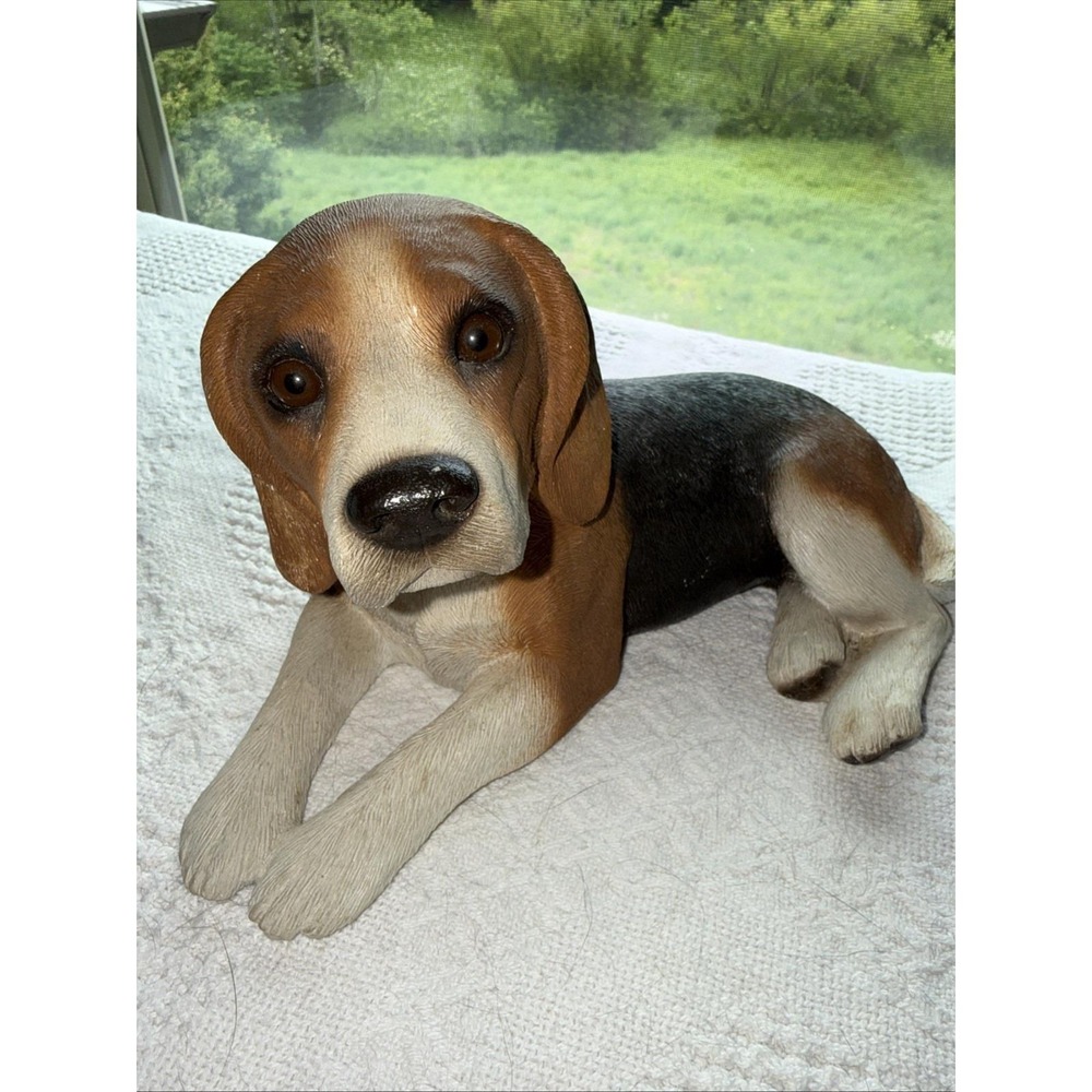 Vintage Sandra Brue Sandicast Beagle Dog Laying Down 186 No Box 10"‎ Long
